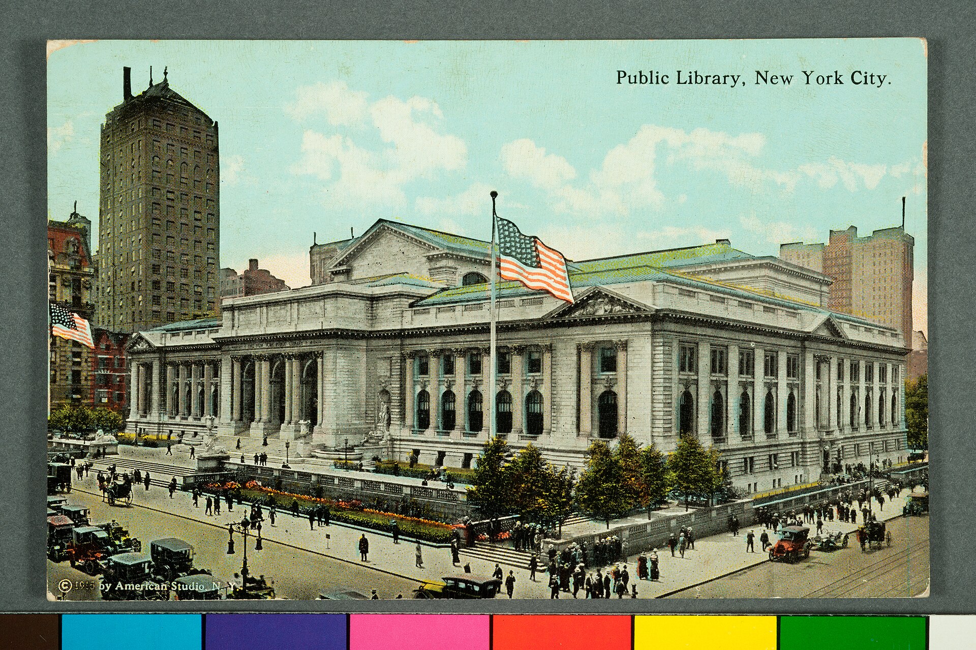 Imagem de referência de Public Library, New York City, descrito nos dados abertos como item da Coleção Cartões Postais, no Museu Paulista