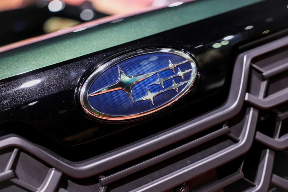 The logo of Subaru is seen on a vehicle at the New York International Auto Show Press Preview in New York City, U.S., April 16, 2025. REUTERS/Jeenah Moon · Reuters