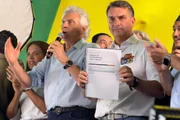 Ronaldo Caiado, Flávio Bolsonaro e Tarcísio de Freitas