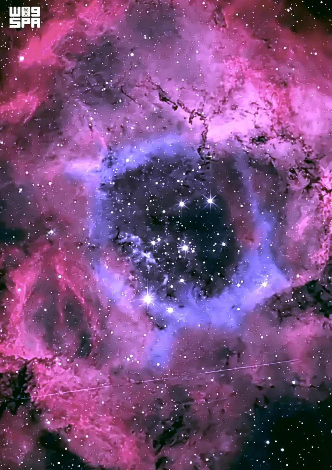 O Observatório Qassim revela vista colorida da Nebulosa da Roseira