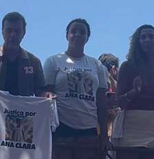 Cristiane Gomes da Silva participou da mobilização em Copacabana em apoio a Lula (PT). Foto: Reprodução/Instagram @cidadedosamba