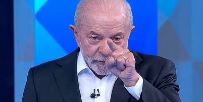 O presidente Lula ao reagir à fala de Flávio Bolsonaro sobre ter "nove dedos" Foto: Reprodução/TV