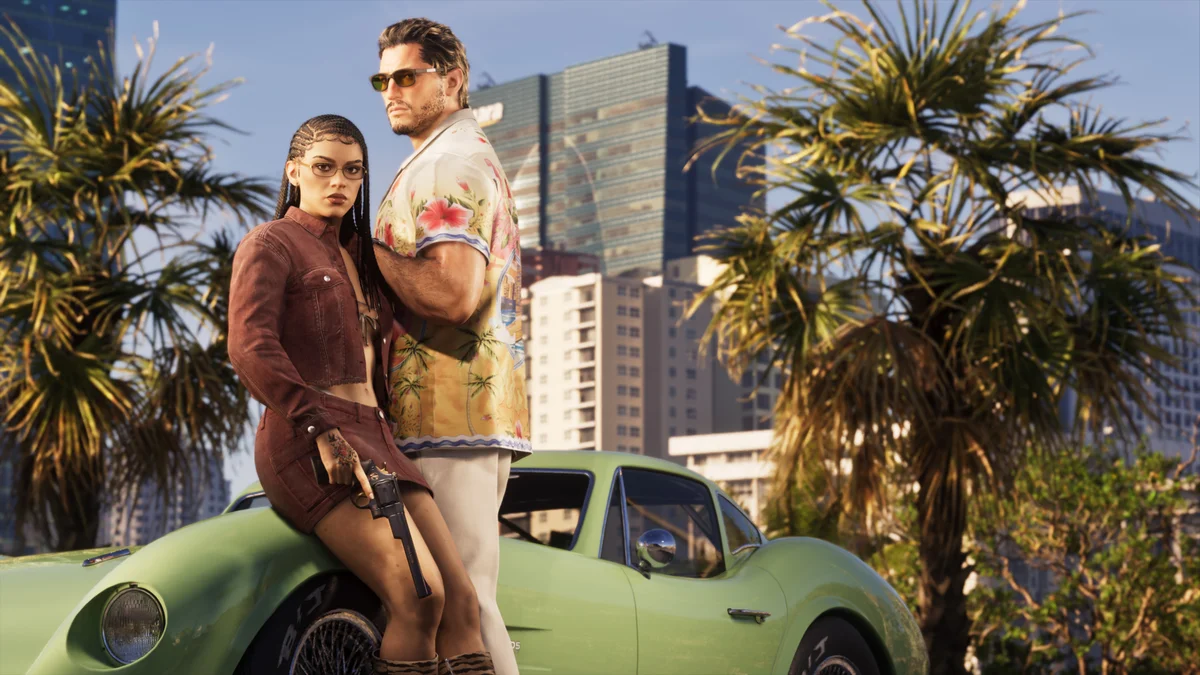 Jason e Lucia em artwork de GTA 6 Ultimate Edition